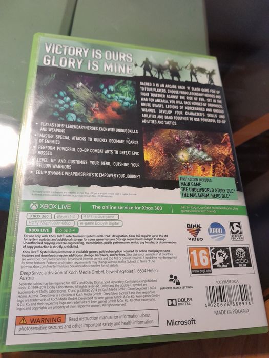 Sacred 3.First Edition. Stan idealny X box 360