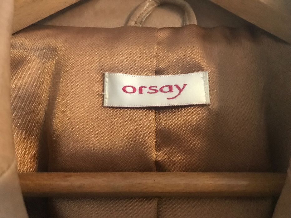 Płaszcz taliowany Orsay rozm 36 100% skora