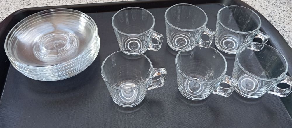 Conjunto de chávenas e pires pirex