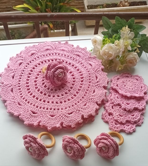 Individual de mesa em croché (Sousplat)