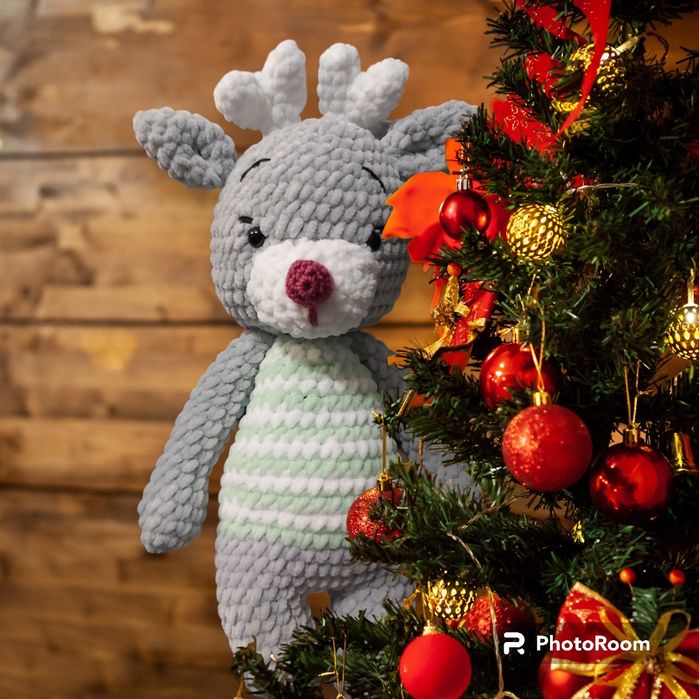 prezent od ręki szydełkowa przytulanka maskotka 44 cm