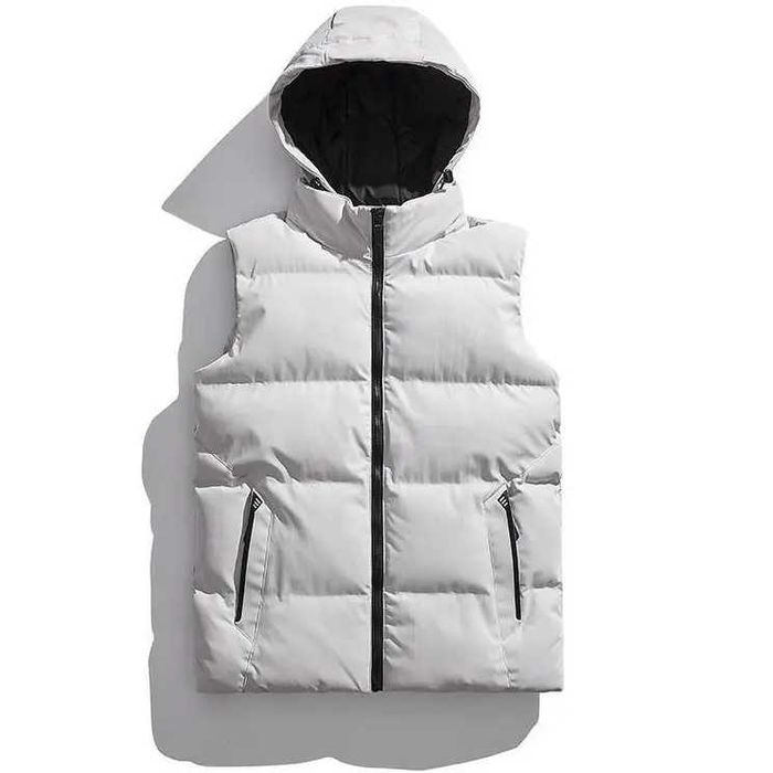 Мужская жилетка с капюшоном, высокое качество, цвет серый S и 2XL