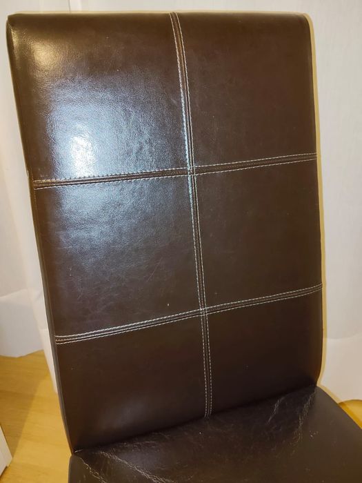 Pack de 6 Cadeiras couro castanho