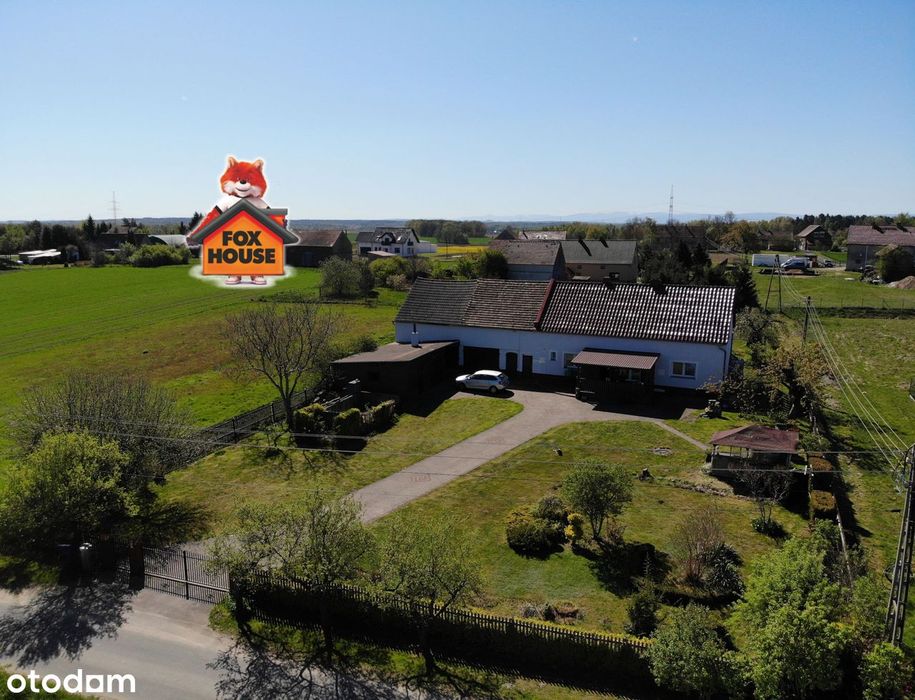 Dom 110 m² + budynki gospodarcze 150 m² na działce 25 a