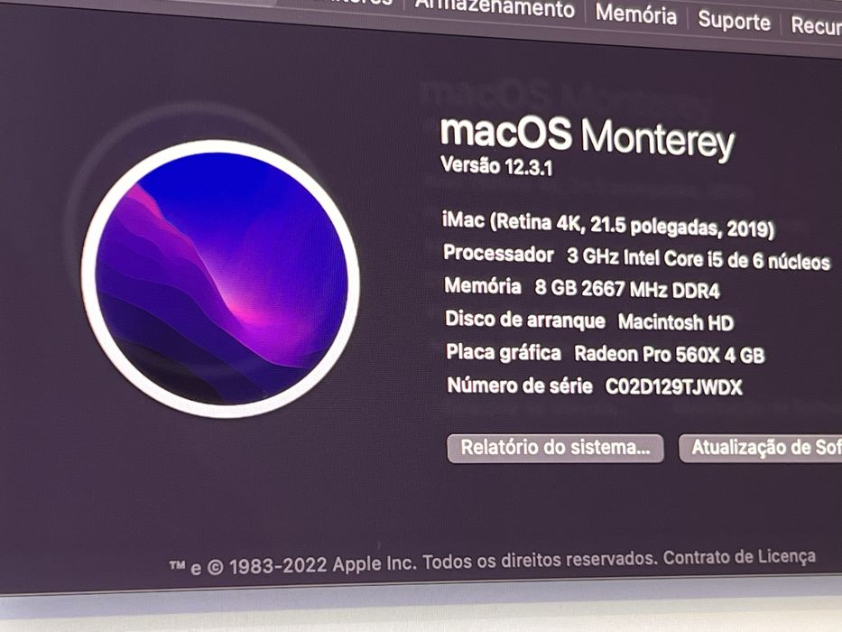 Apple iMac 21.5” Retina 4K 2019 i5 6-Core 8GB Radeon