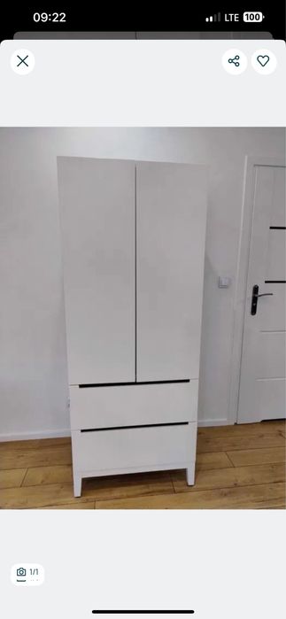 Szafa Nordli  2 drzwiowa ikea  stan b dobry z szufladami