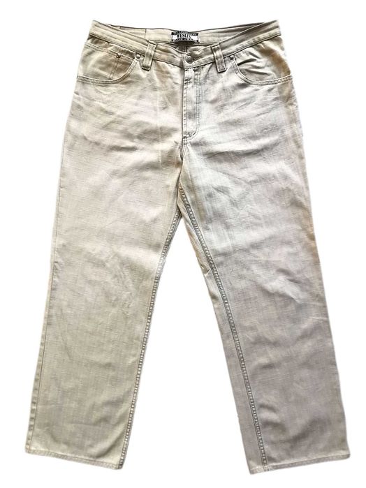6983. WESLEY JEANS - bawełniane beżowo-szare 52 (L).