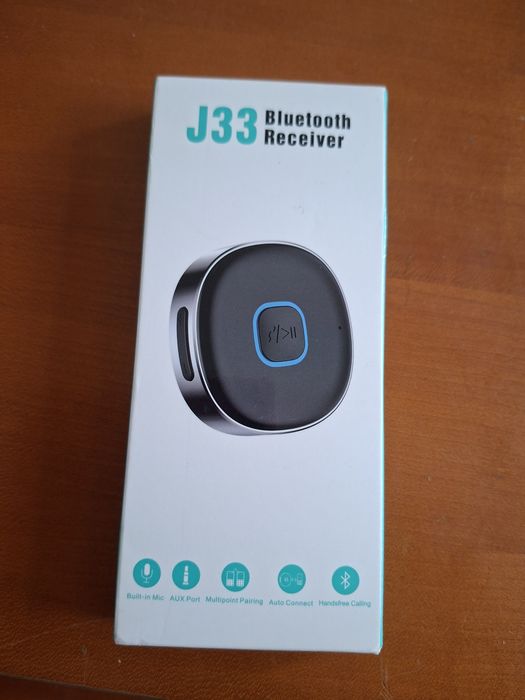 Recetor Bluetooth J33 – Novo na caixa – AUX 3,5 mm
