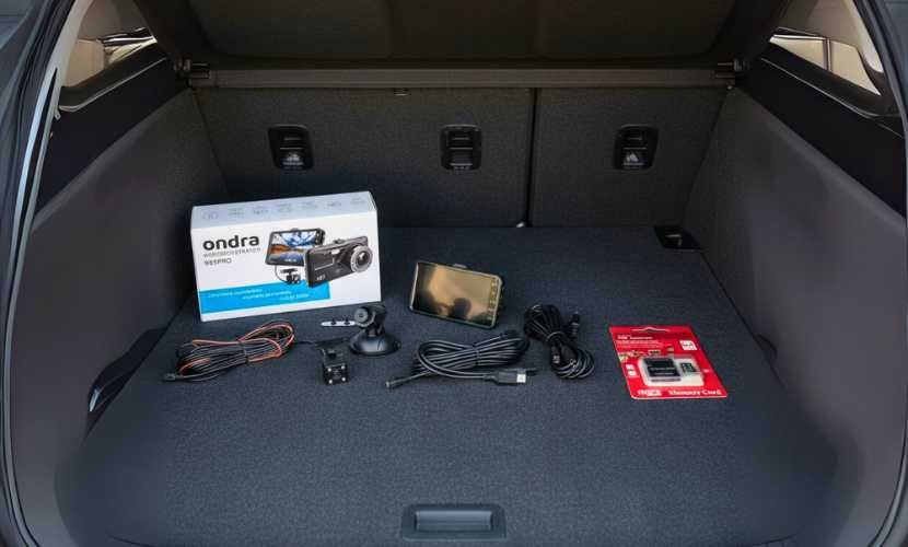 Wideorejestrator dotykowy 4" FHD szerokokątny kąt 170° przód 120° tył