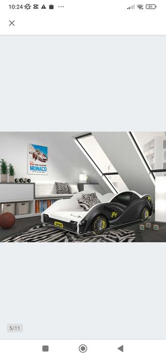 Łóżko pojedyncze auto