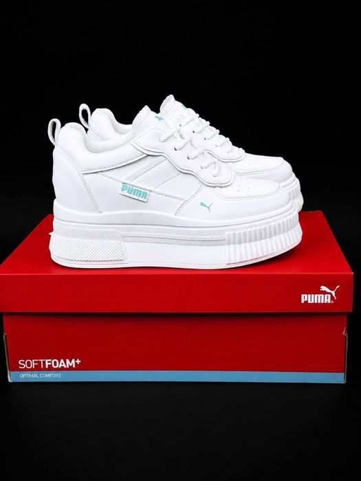 Женские кросовки Puma белые летние стильные красовки Кроссовки пума летние кожаные красовки на платформе кросівки puma жіночі