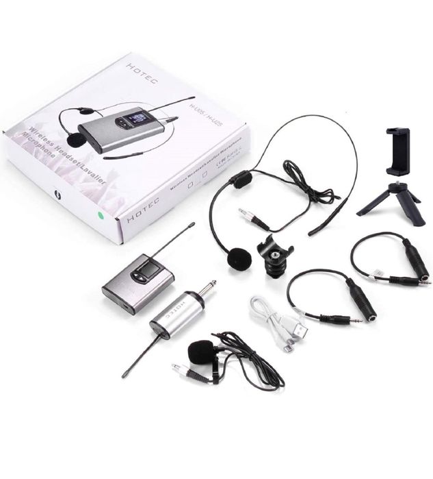 HOTEC UHF bezprzewodowy zestaw słuchawkowy mikrofon.