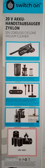 Akumulatorowy odkurzacz ręczny cyklonowy SWITCH ON SOHAZ 20 A1, NOWY