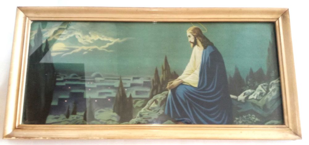 Stary obraz Ikona "Jezus na Górze Oliwnej" ponadczasowy