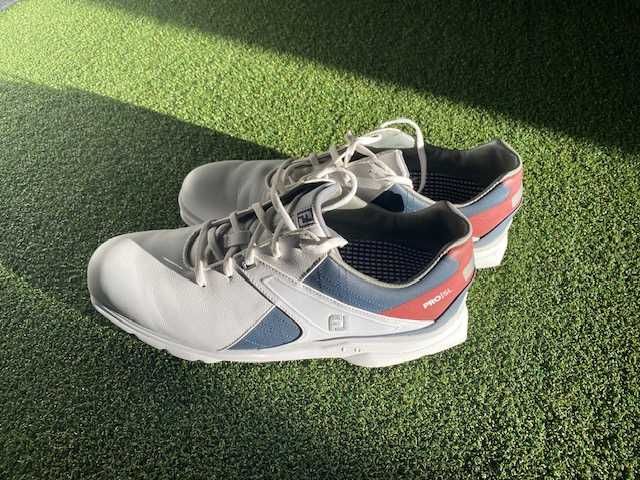Buty golf FootJoy Pro SL roz. 45 2/3 – białe/szare/cegła stan idealny!
