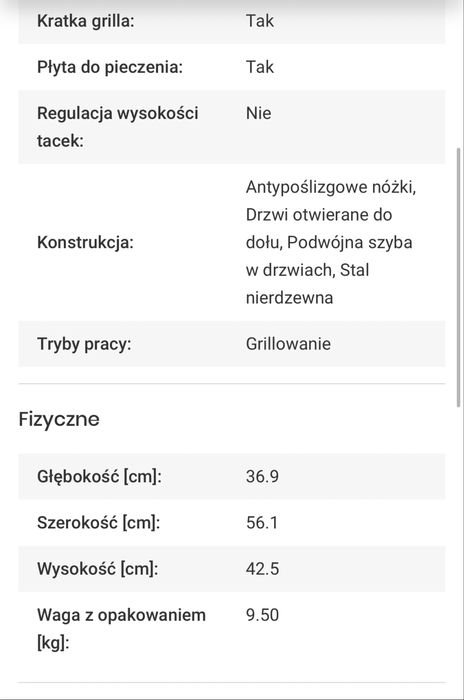 Piekarnik elektryczny MPM MPE-07/T z termoobiegoem, przenośny