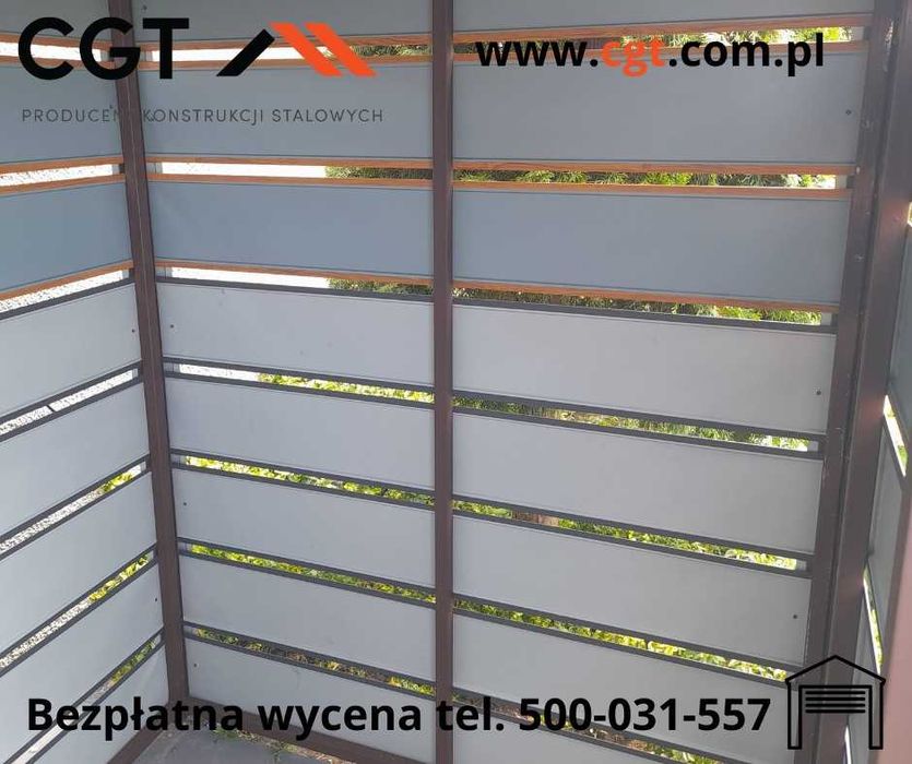 Wiata śmietnikowa 2m szeroka x 1,5 m długa/głęboka