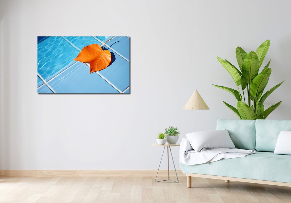 Obraz 100x60cm Liść przy Wodzie