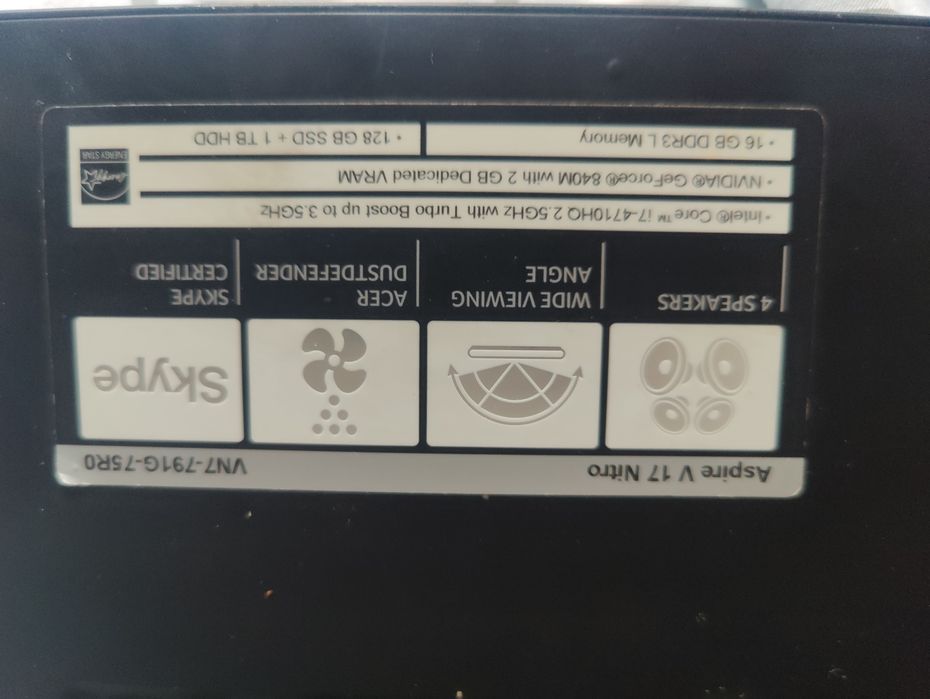 Игровой! Acer V17 Nitro 16GB+GT840m