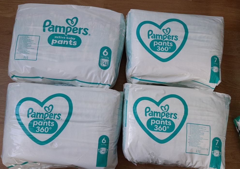 Zestaw 4 paczek pieluch pampers pants 6 -7