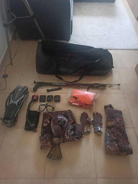 Mergulho, Caça submarina, Pesca, Trolley, Fato, Boia, Pesos, Cinto