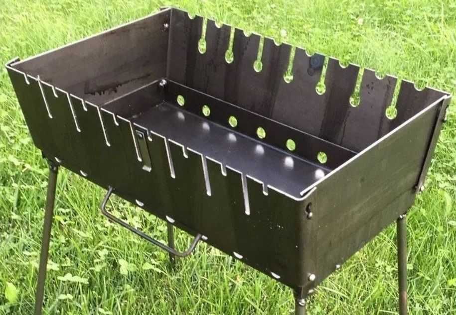 Мангал на 8 шампуров + 8 шампуров с дерев. ручкой. 3️⃣мм. Гриль. Дроп