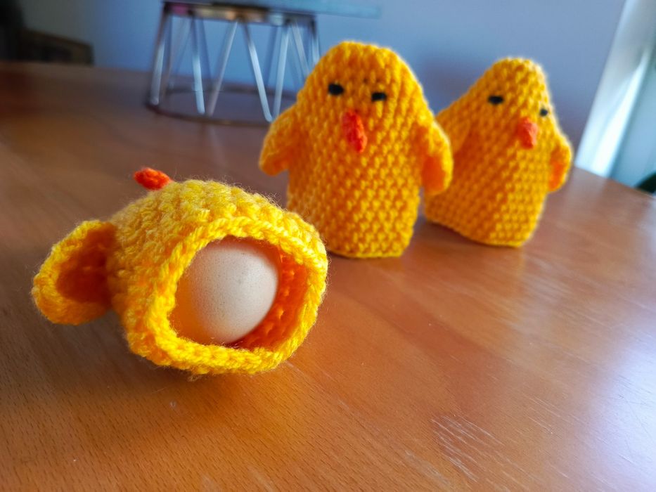 Zestaw kurczaczków kura Wielkanoc szydełko wełna handmade  zabwka