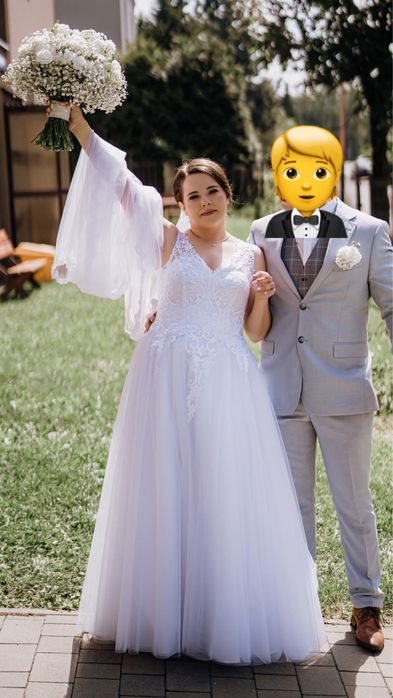 Suknia ślubna snieżnobiała 2025 welon 3m