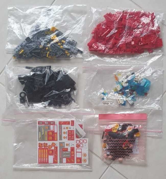 770 klocków :ala LEGO do budowy 11 różnych modeli pojazdów strażackich
