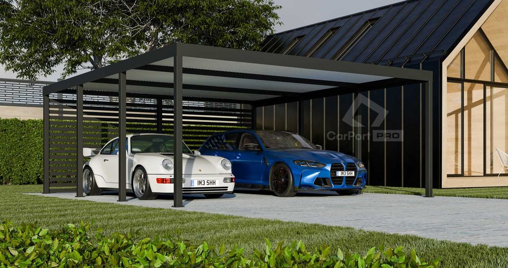 CarPort PREMIUM - wiata samochodowa 6x5,5 - antracyt  CP107