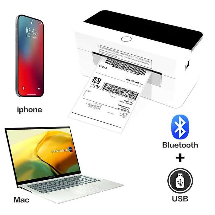 Термопринтер для етикеток Xprinter XP-D463B USB з Bluetooth