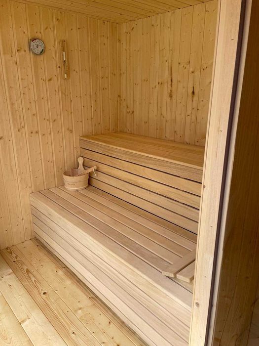 Zestaw ogrodowy - jacuzzi, sauna, beczka do schładzania