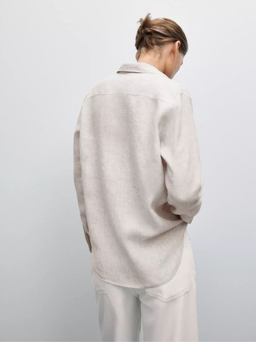 Рубашка Massimo Dutti из 100% льна сорочка Massimo Dutti лляна