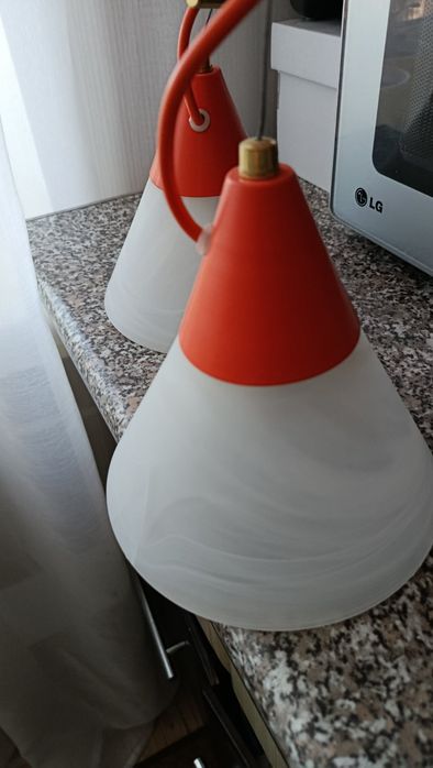 Люстра підвісна NB 302 на тросах Е14 помаранчева Світильник