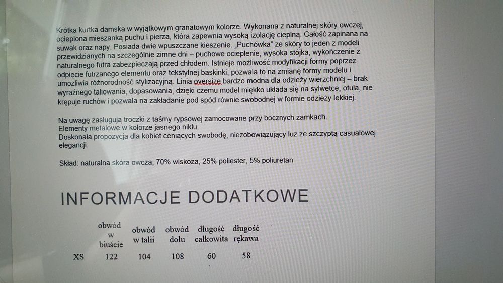 OCHNIK kurtka skòrzana - granat roz.XS