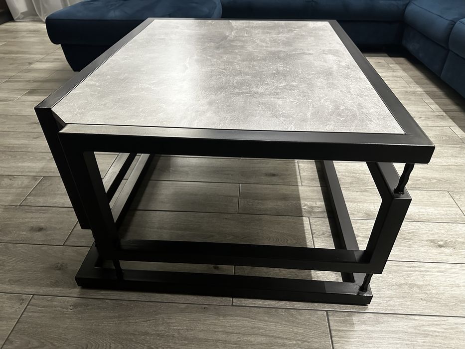 stolik kawowy infinity cube antracyt concrete industrial loft