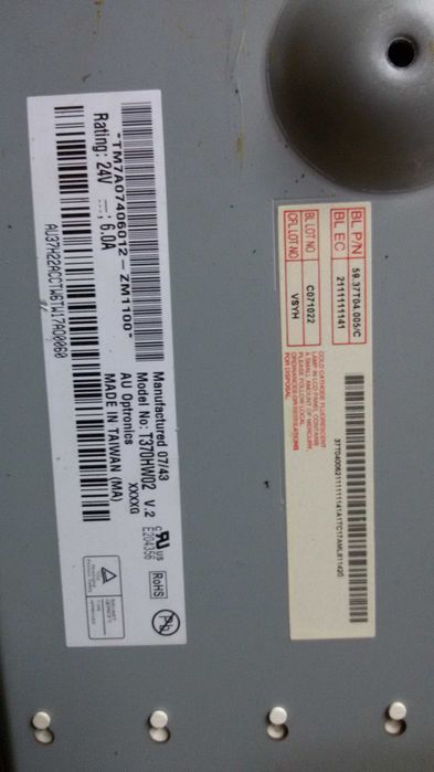 painel t370hw02 v.2 samsungle37m87bdx