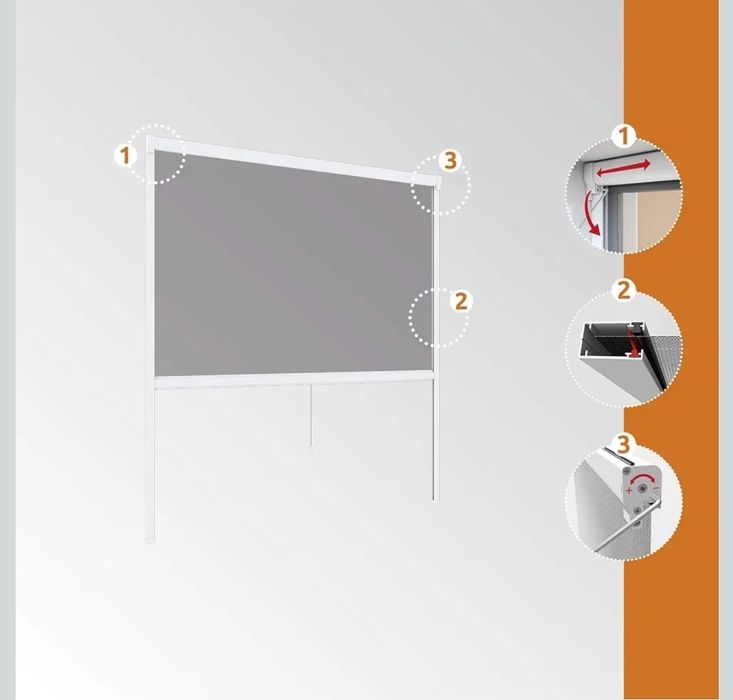 Windhager 04322 roleta okienna przeciw owadom, moskitiera z aluminium