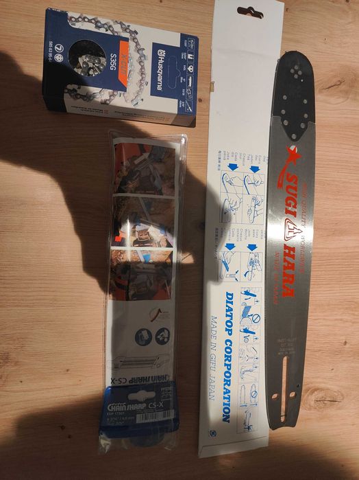 zestaw , prowadnica , łańcuch , ostrzałka do Husqvarna.