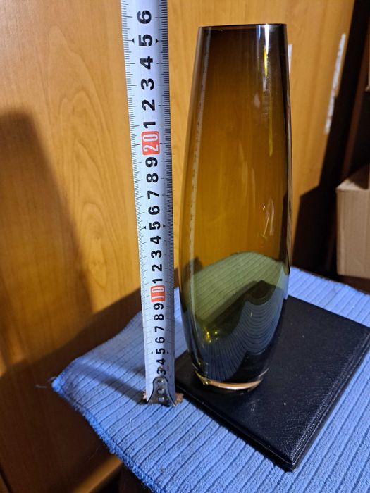 Ваза, цветное,  оливковое, стекло, Муранское, старая винтажная, декор