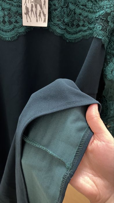 Темно-зелене плаття сукня кольору бутилка 54 56 кружево мереживо батал