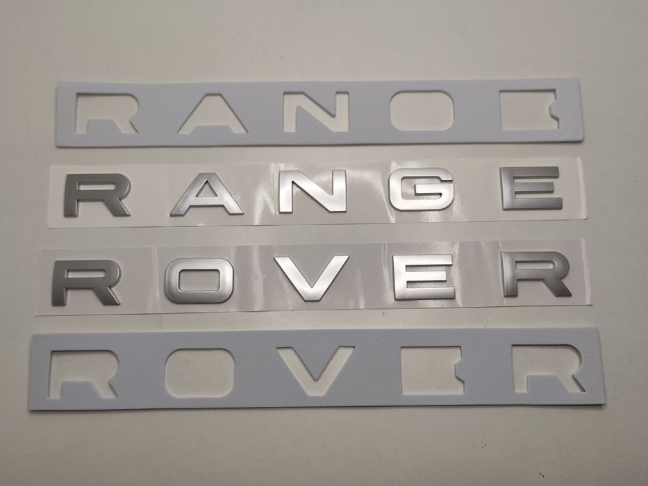 Emblema Letras Range Rover Capô Mala Símbolo Legenda Prata Metalizado Cinza Acetinado Modelo Evoque Sport Velar Novo