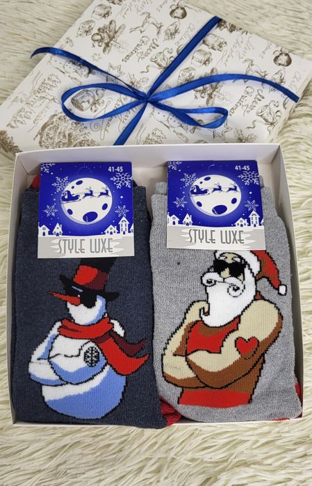 Набір подарунковий Новорічних махрових шкарпеток для всіх