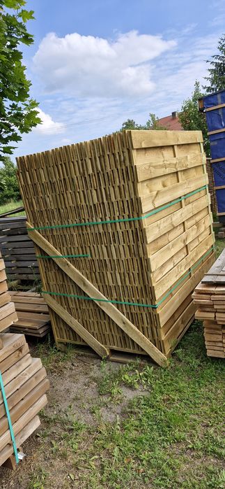 Grube deski. Solidny płot lamelowy panelowy drewniany 1800x1800mm 180x