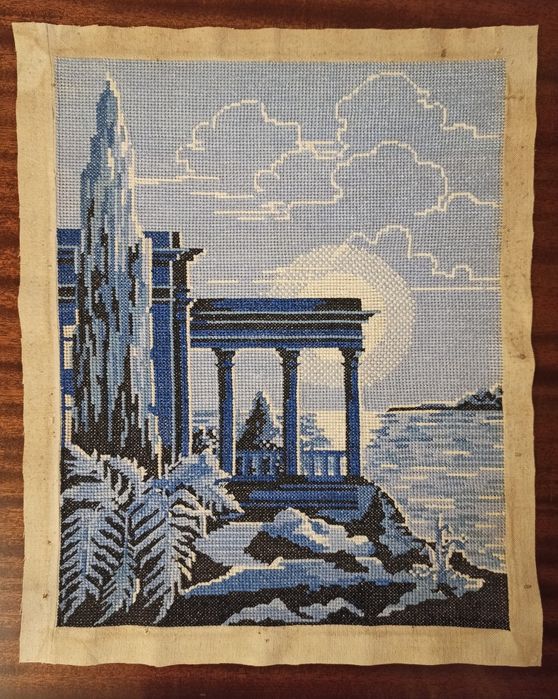 Картина, Вышивка крестом. Ручная работа. Большая картина.