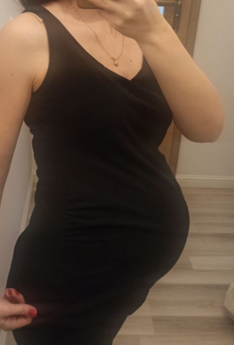 Top ciążowy na ramiączkach M 38 czarna H&m mama