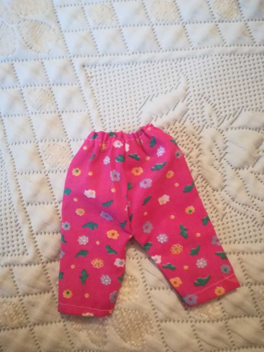 Calções Rosa com Flores para Boneca