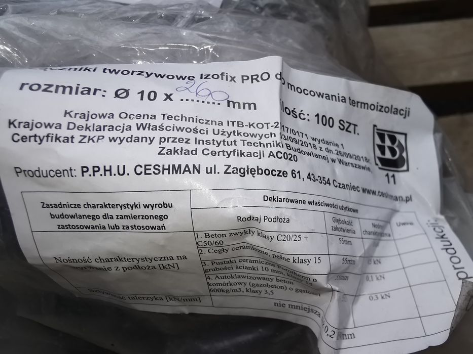 Kołki do mocowania steropianu