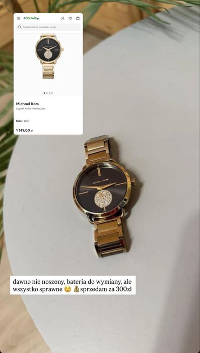 Zegarek zloty Michael Kors