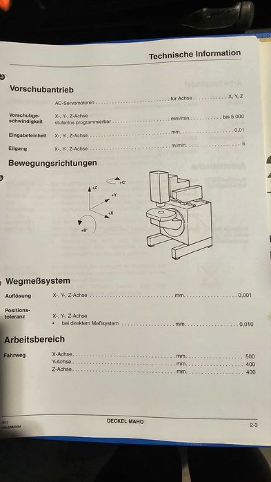 Frezarka CNC DECKEL MAHO DMU 50M – 5 osi